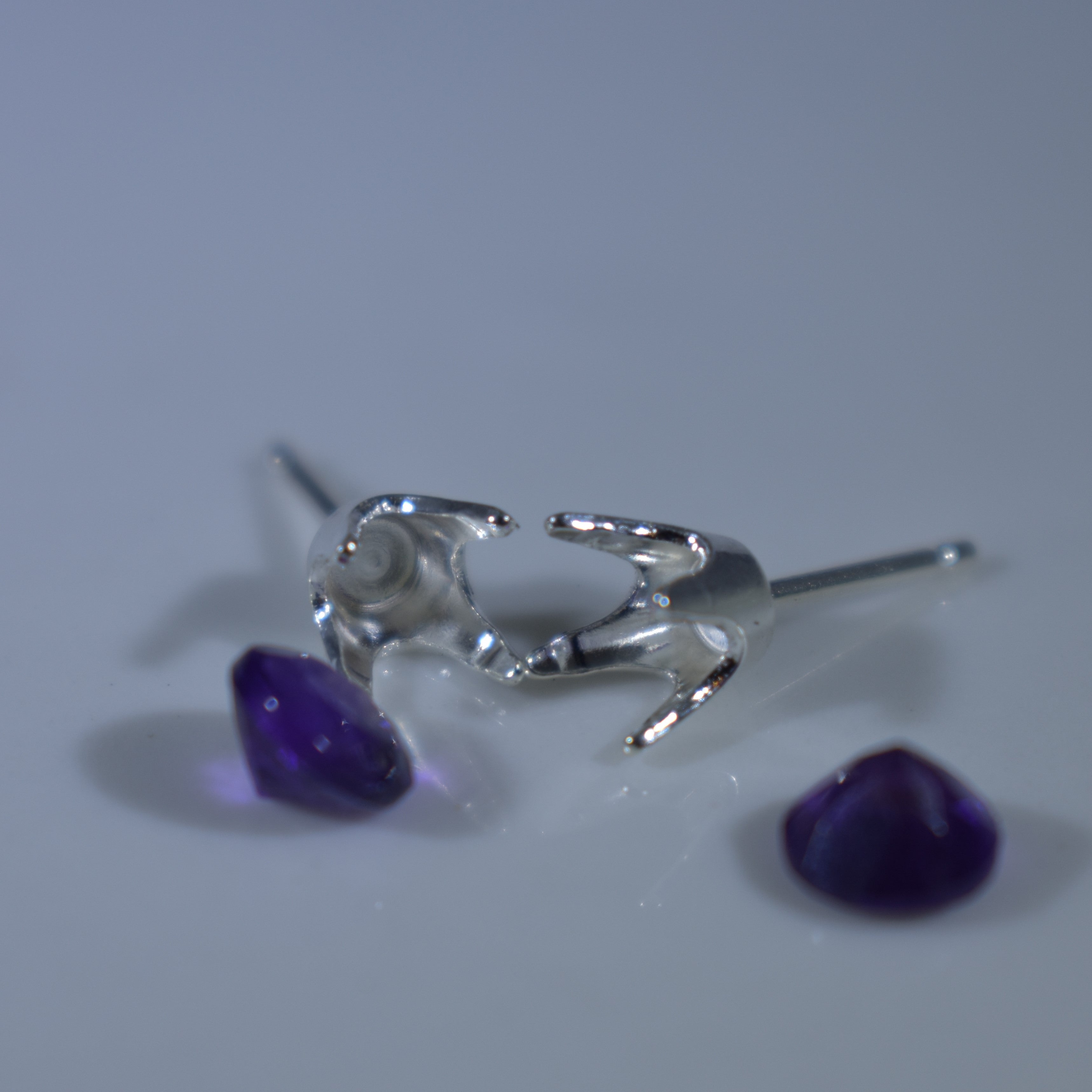 4 mm Round 4 Prong Sterling Silver Earrings