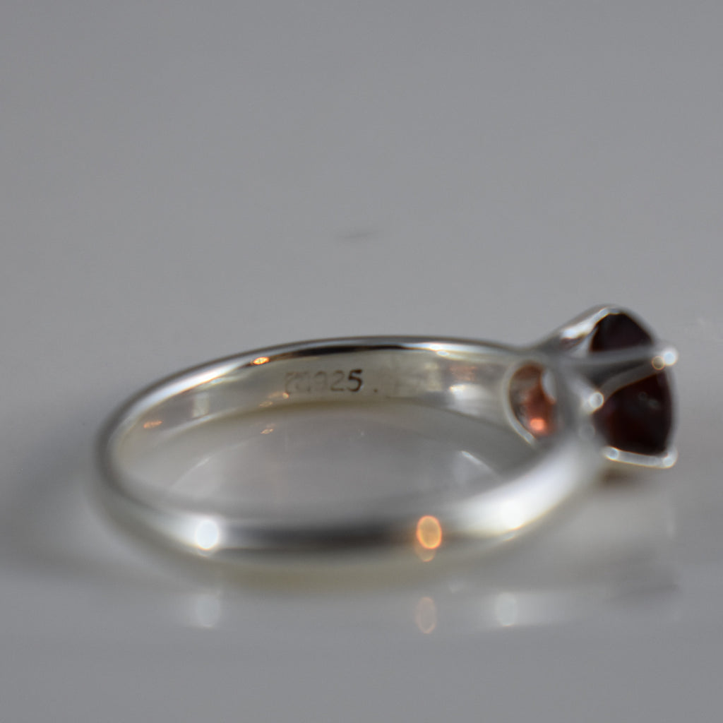 6-mm garnet solitaire ring