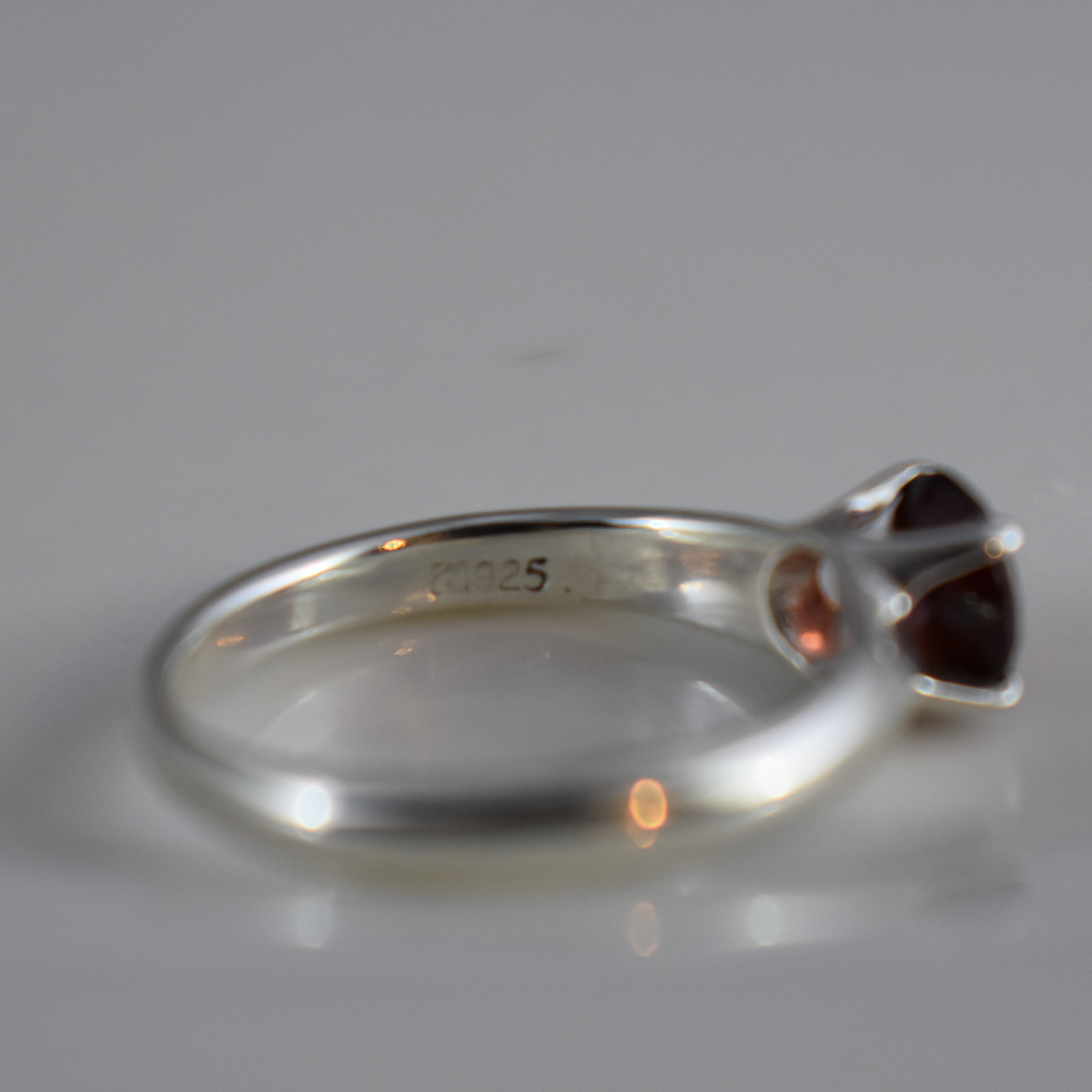 6-mm garnet solitaire ring