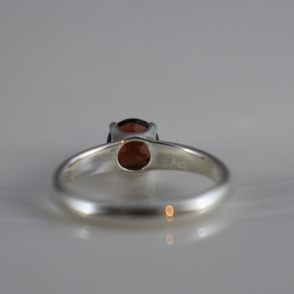 6-mm garnet solitaire ring