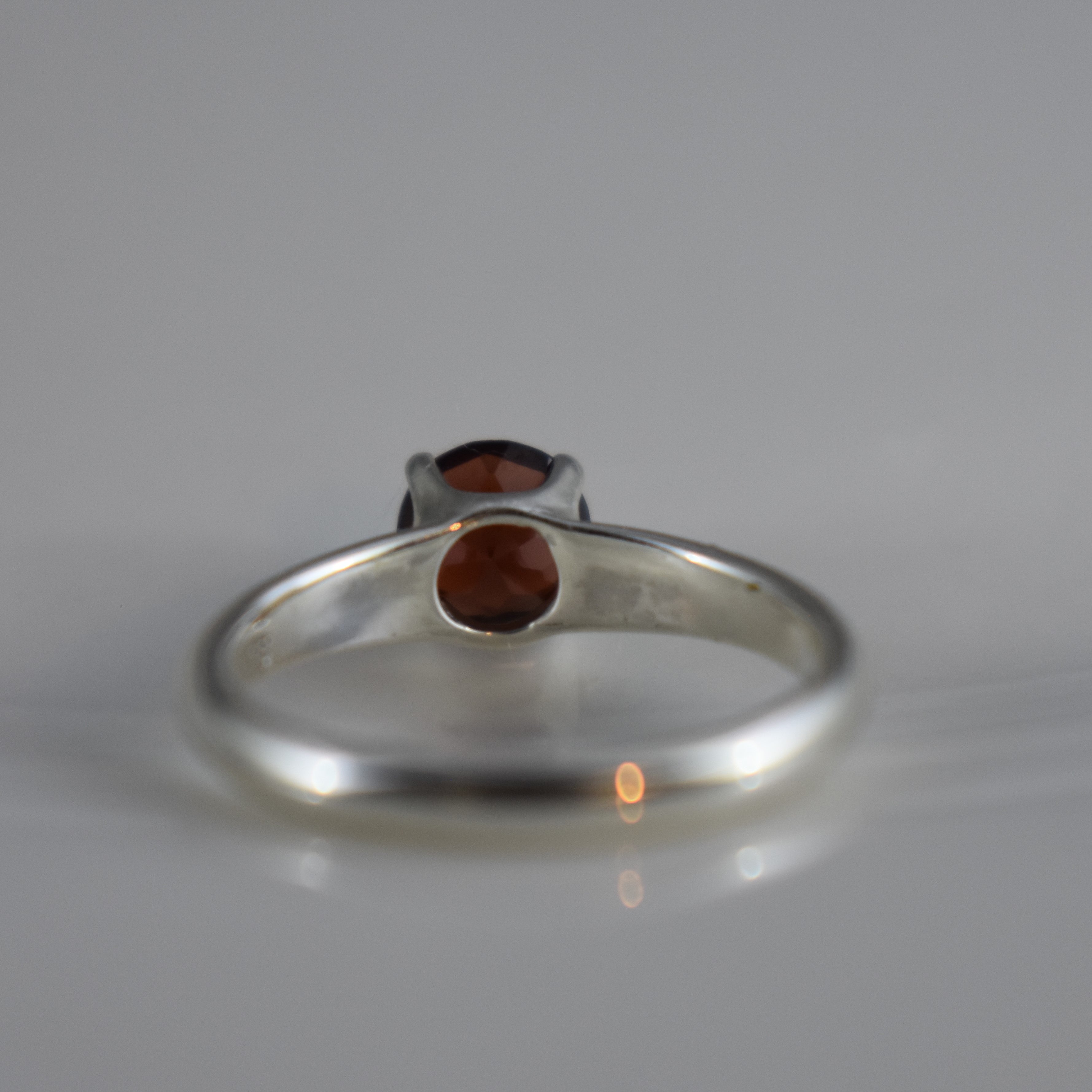 6-mm garnet solitaire ring