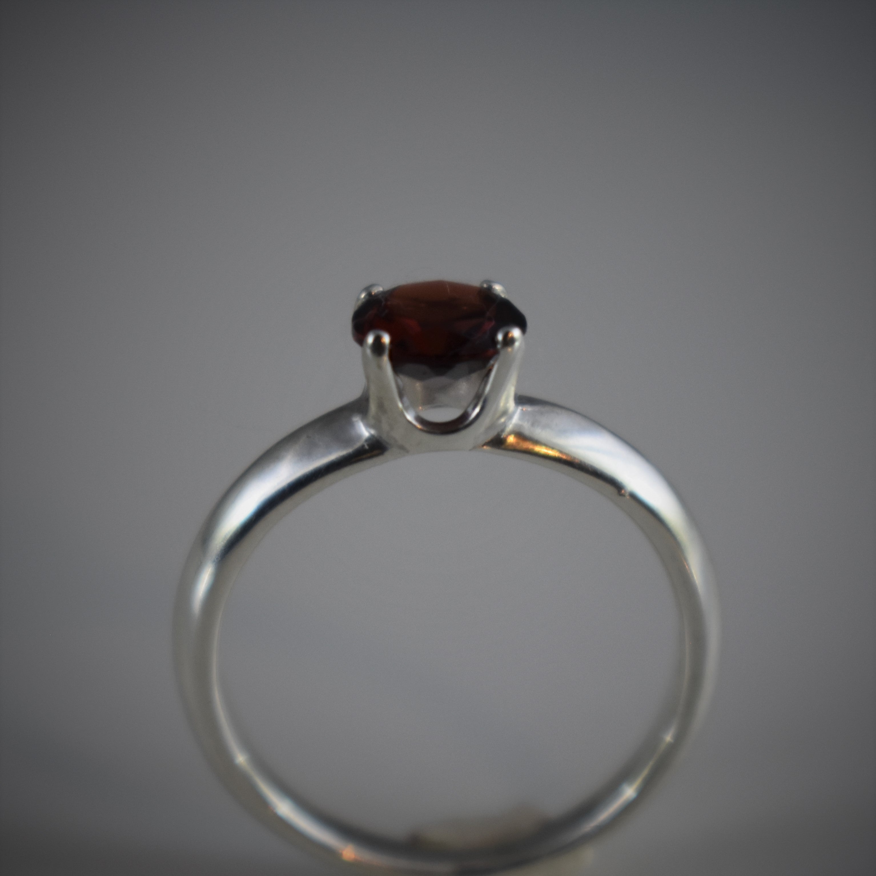 6-mm garnet solitaire ring