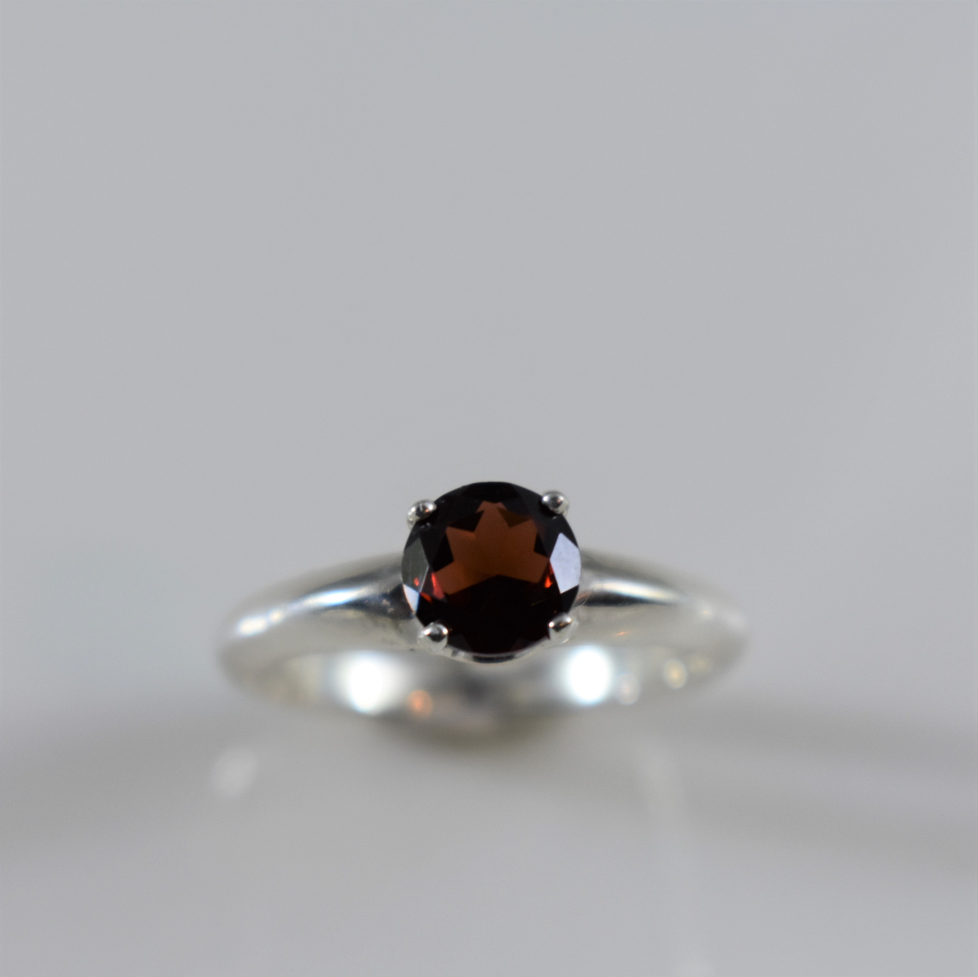 6-mm garnet solitaire ring