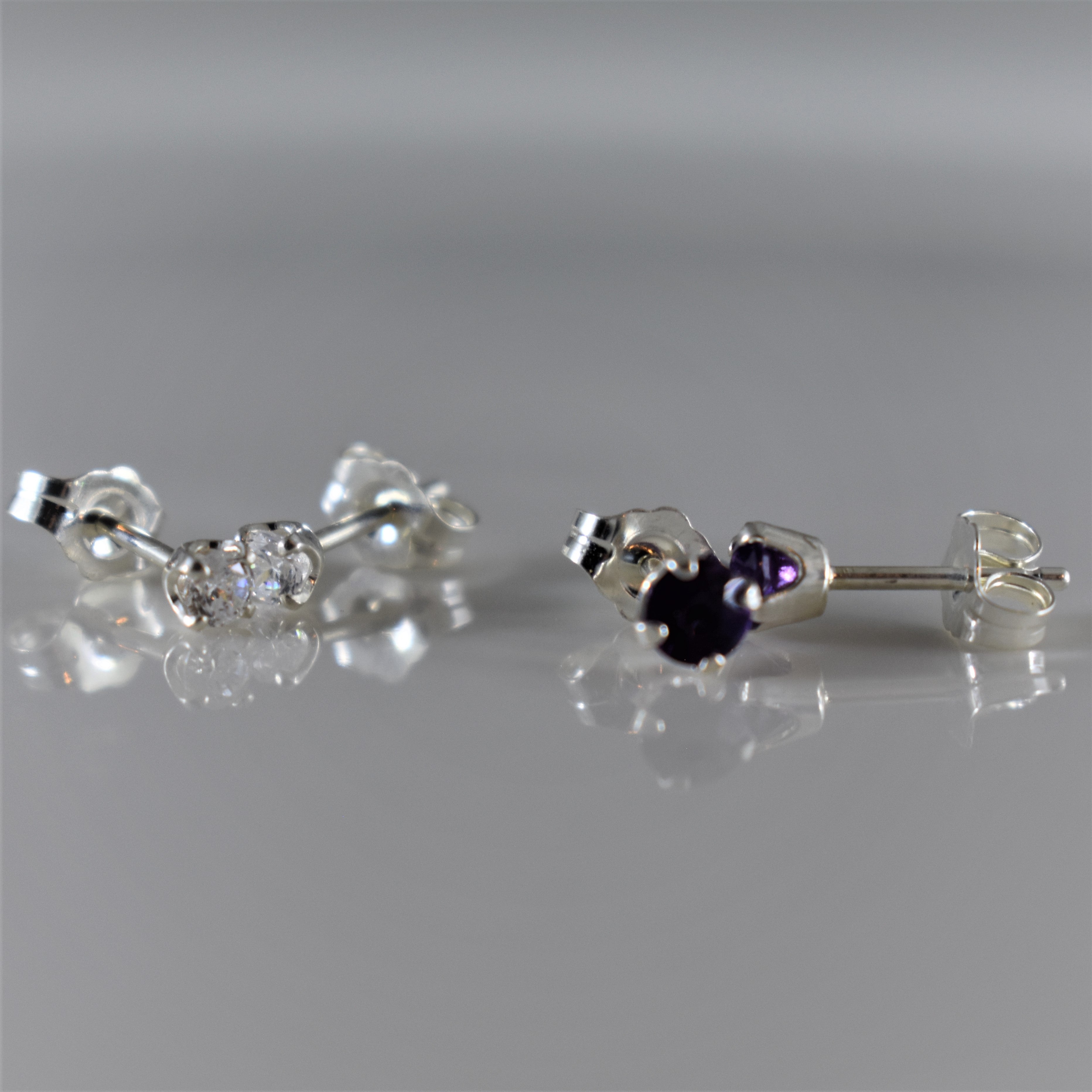 6 mm Round 4 Prong Sterling Silver Earrings