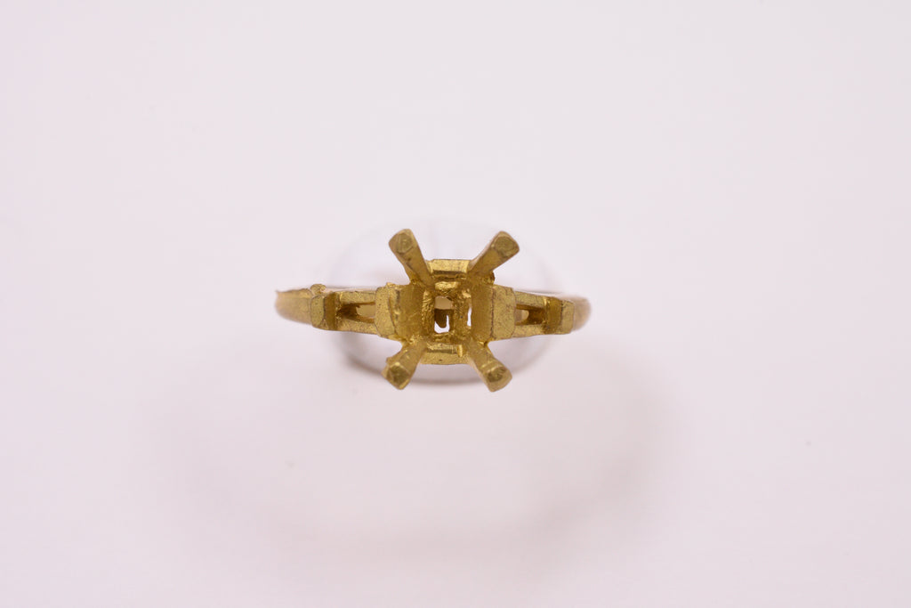 Baguette and Emerald Cut Brass Practice Mounting