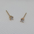 14KY Earrings with 2.6 mm round Lab Diamonds totaling 0.14 ct with 14KY Earring backs