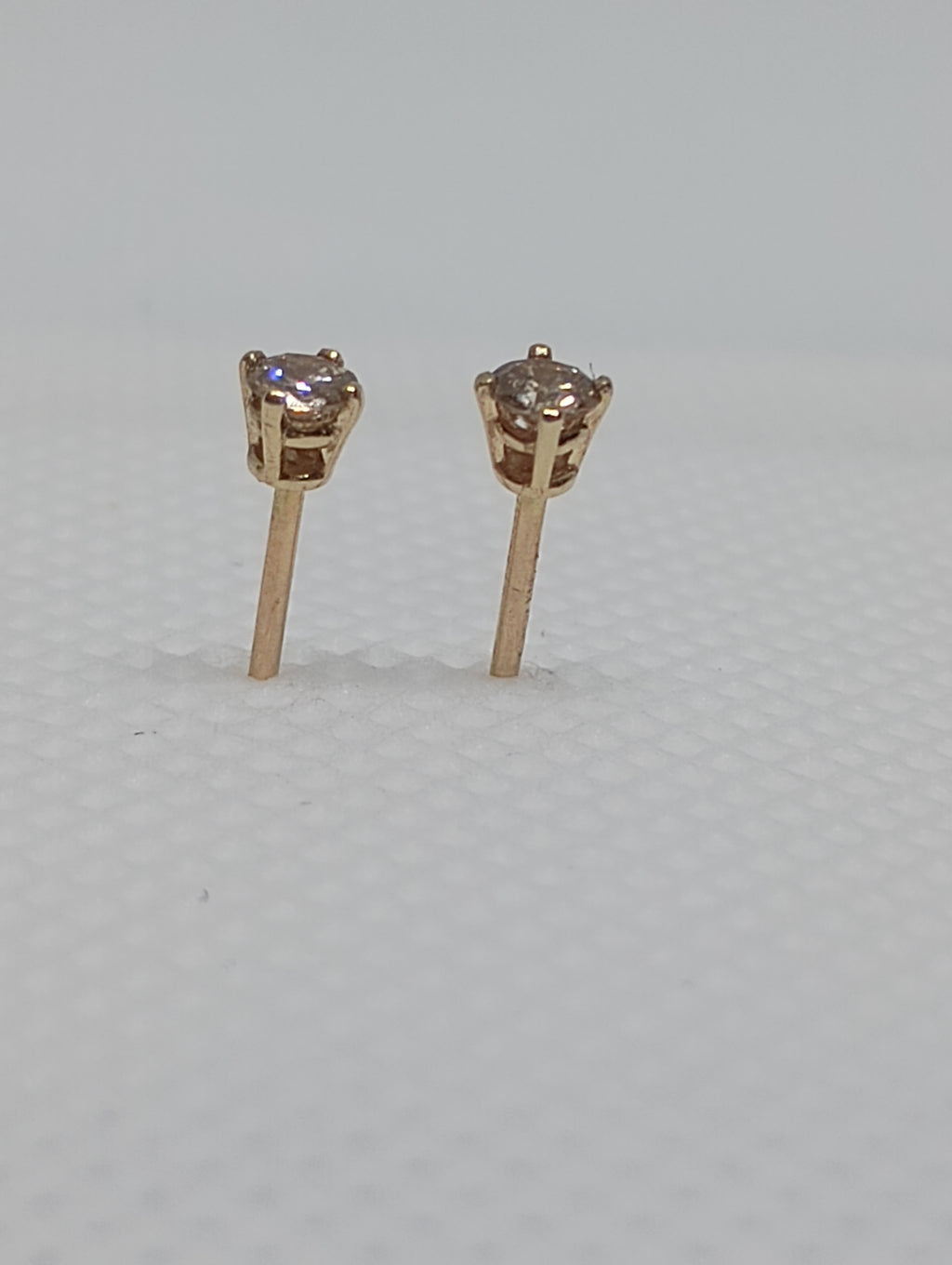 14KY Earrings with 2.6 mm round Diamonds totaling 0.15 ct with 14KY Earring backs (Copy)