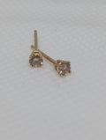 14KY Earrings with 2.6 mm round Diamonds totaling 0.15 ct with 14KY Earring backs (Copy)